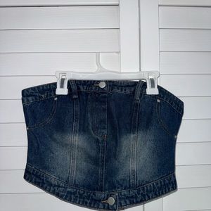 Finesse Denim Strapless Top